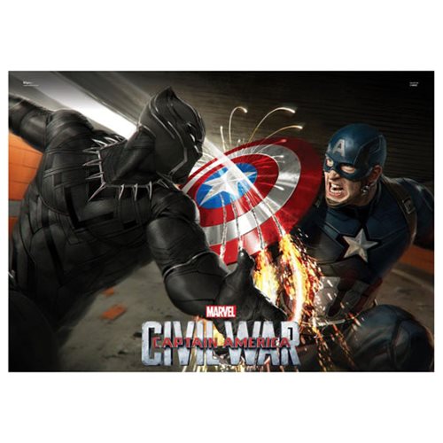 Captain America: Civil War Cap vs Black Panther MightyPrint Wall Art Print